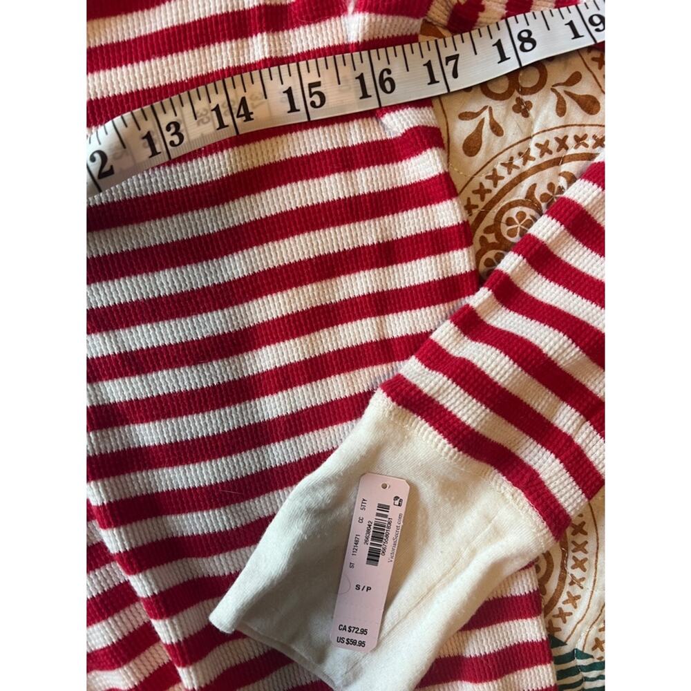 NWT Victoria's Secret Fireside Henley Pajama Short Set Ribbed Red White Small - Picture 10 of 12